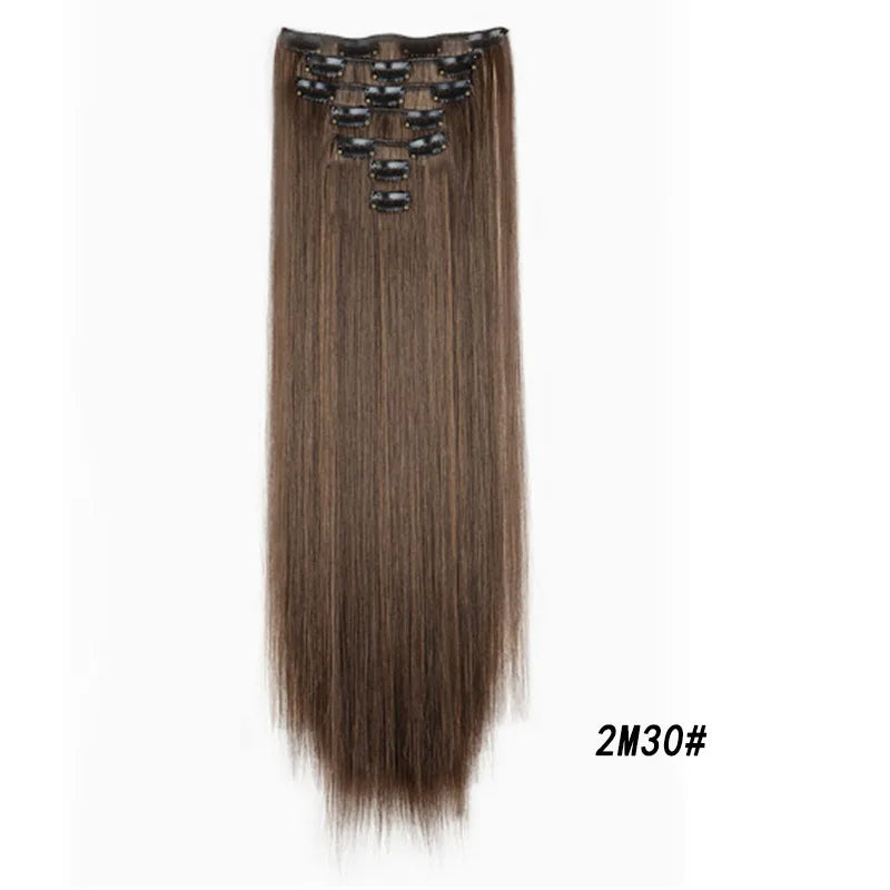 Straight Clip-In Hair Extensions for Instant Length and Volume - 18