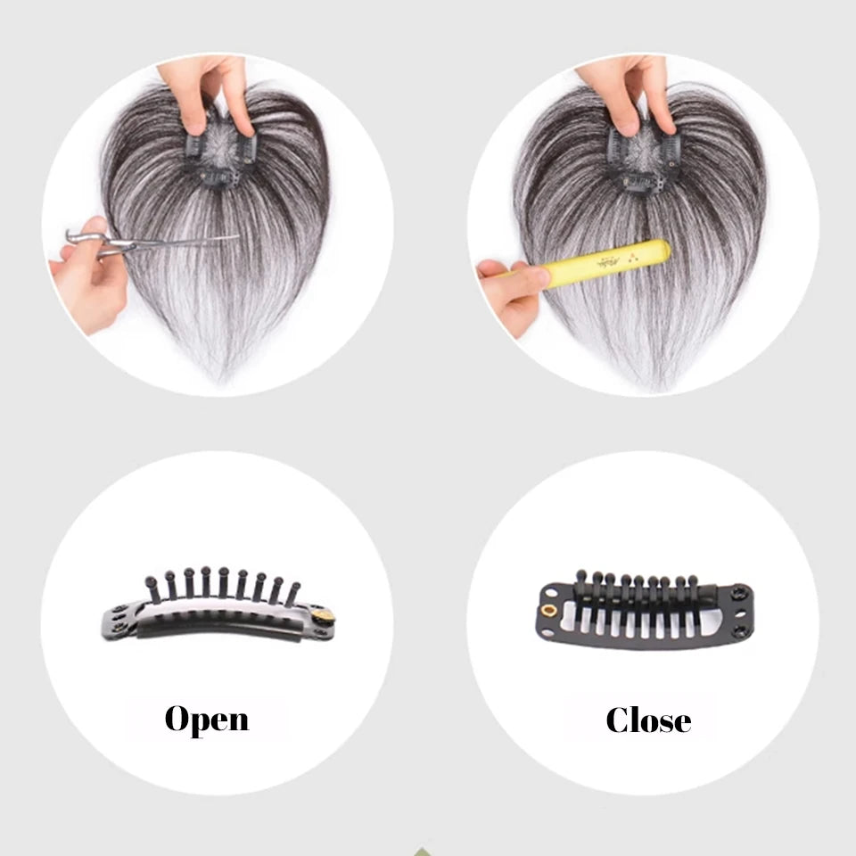 Clip-In Hair Topper Bangs Extension for Natural Volume and Style