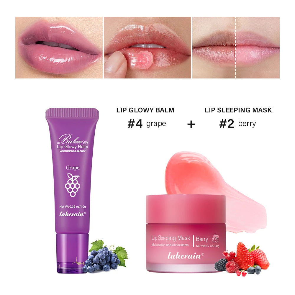 Hydrating Lip Repair Balm and Overnight Recovery Sleeping Mask Set - 30