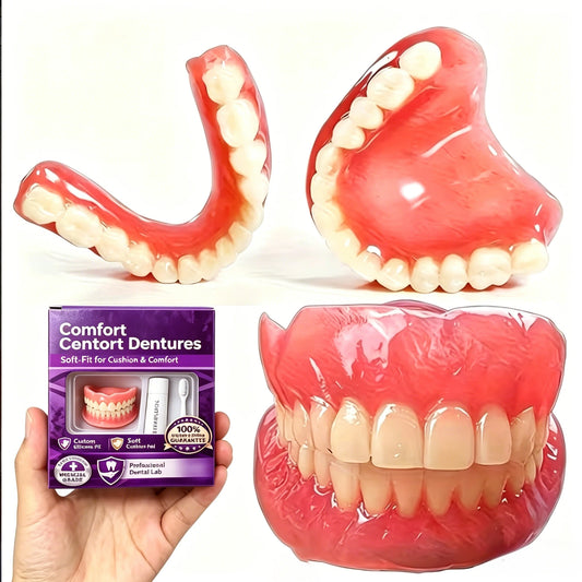 Comfortable Silicone Dentures for Natural Looking Upper and Lower Teeth