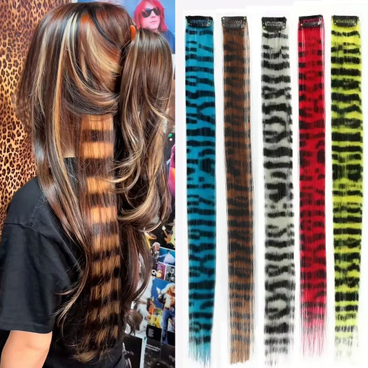 Stripe Printed Clip-In Hair Extensions for Parties and Daily Wear