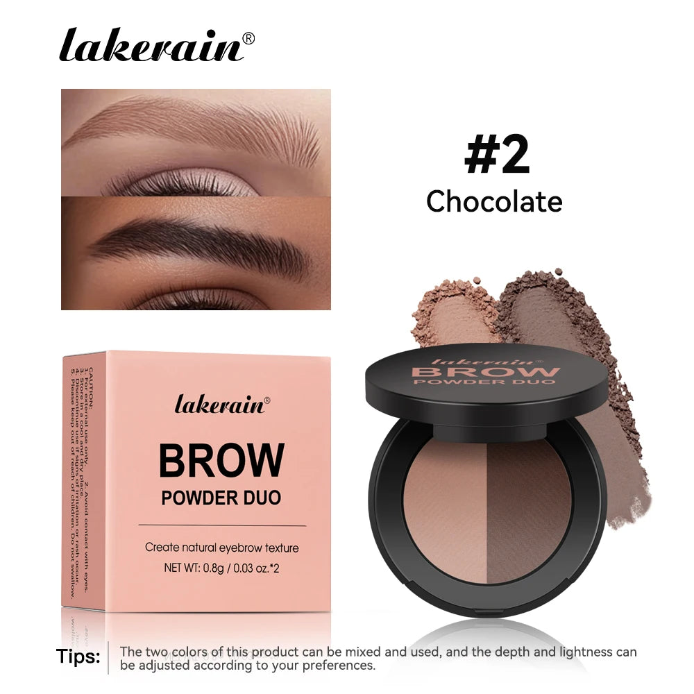 Two-Tone Waterproof Eyebrow Powder for Natural Sculpted Brows and Contouring - 24