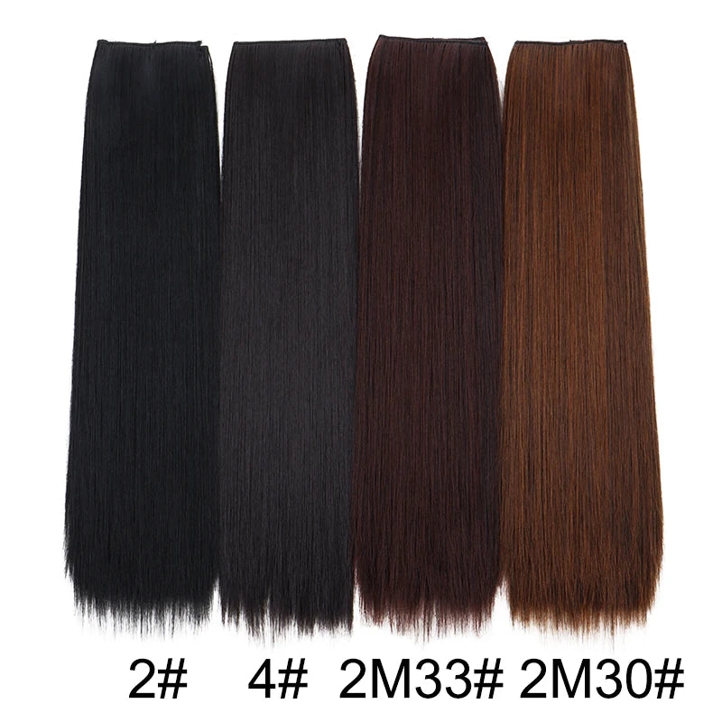 One-Piece Clip-In Long Straight Hair Extension for Women - 3