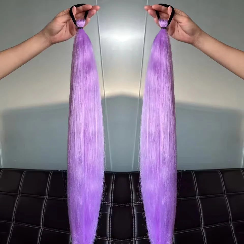 26-Inch Long Synthetic Colorful Ponytail Hair Extension for Women - 13