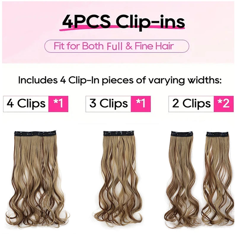 16-Inch Wavy Clip-In Hair Extensions for Instant Volume - 9
