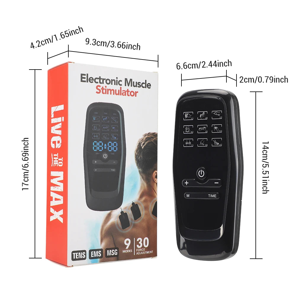 Portable Electric Dual-Channel TENS Body and Neck Massage Therapy Device - 6