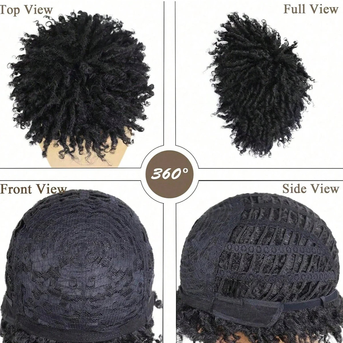 Short Braided Afro Dreadlock Wig for Men - 5