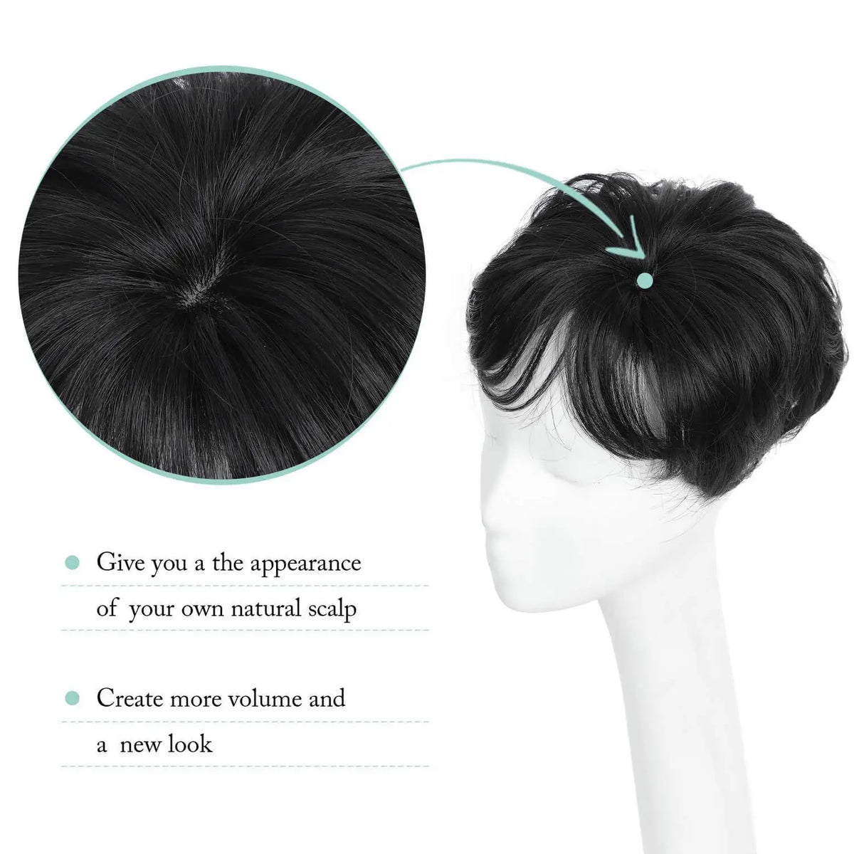 Short Pixie Cut Hair Topper for Thinning Hair