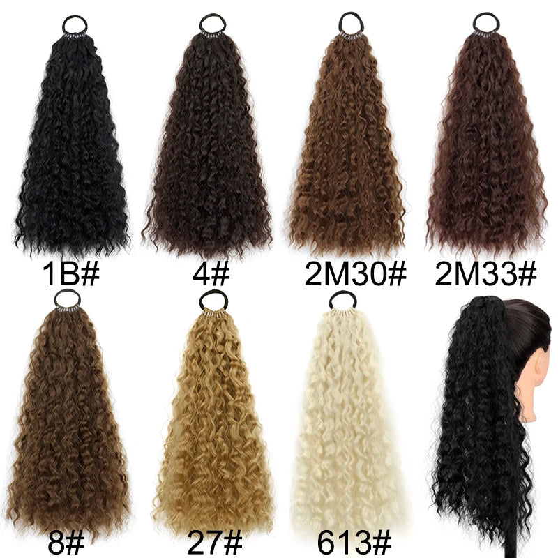 Wavy Curly Synthetic Long Ponytail Hair Extension for Daily Styling