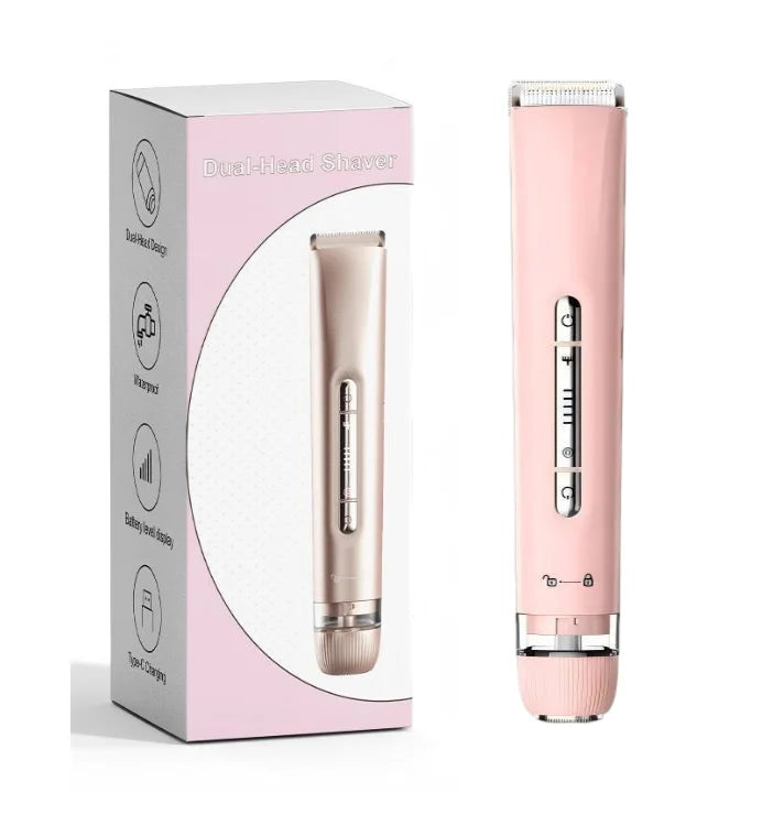 Waterproof Dual Head Electric Hair Remover for Bikini and Body Grooming