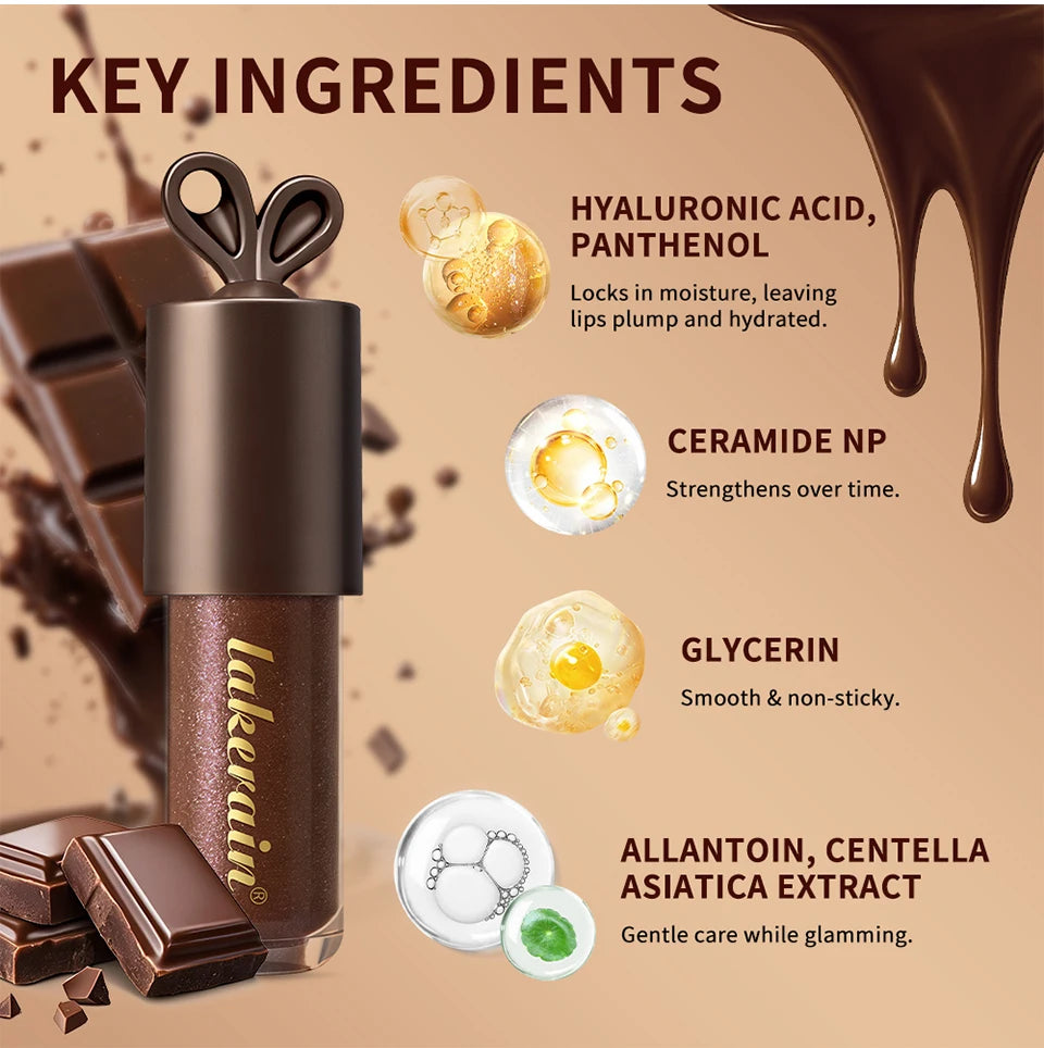 Honey and Chocolate Moisturizing Lip Gloss Set for Hydrated Lips