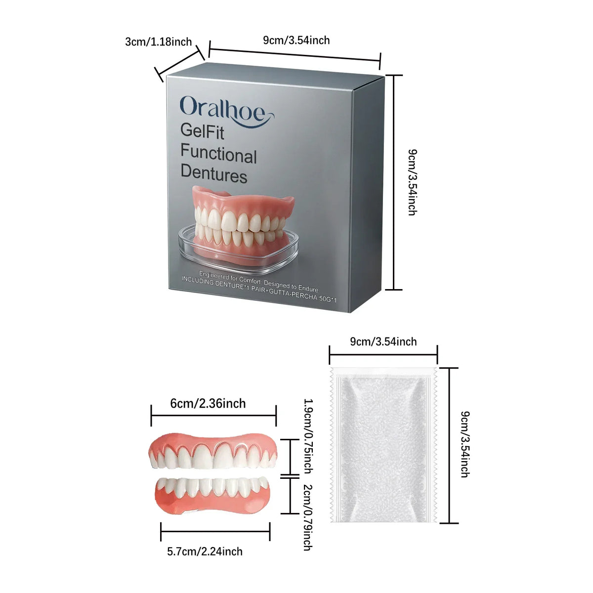 Temporary Cosmetic Denture Kit for Missing Teeth and Smile Restoration
