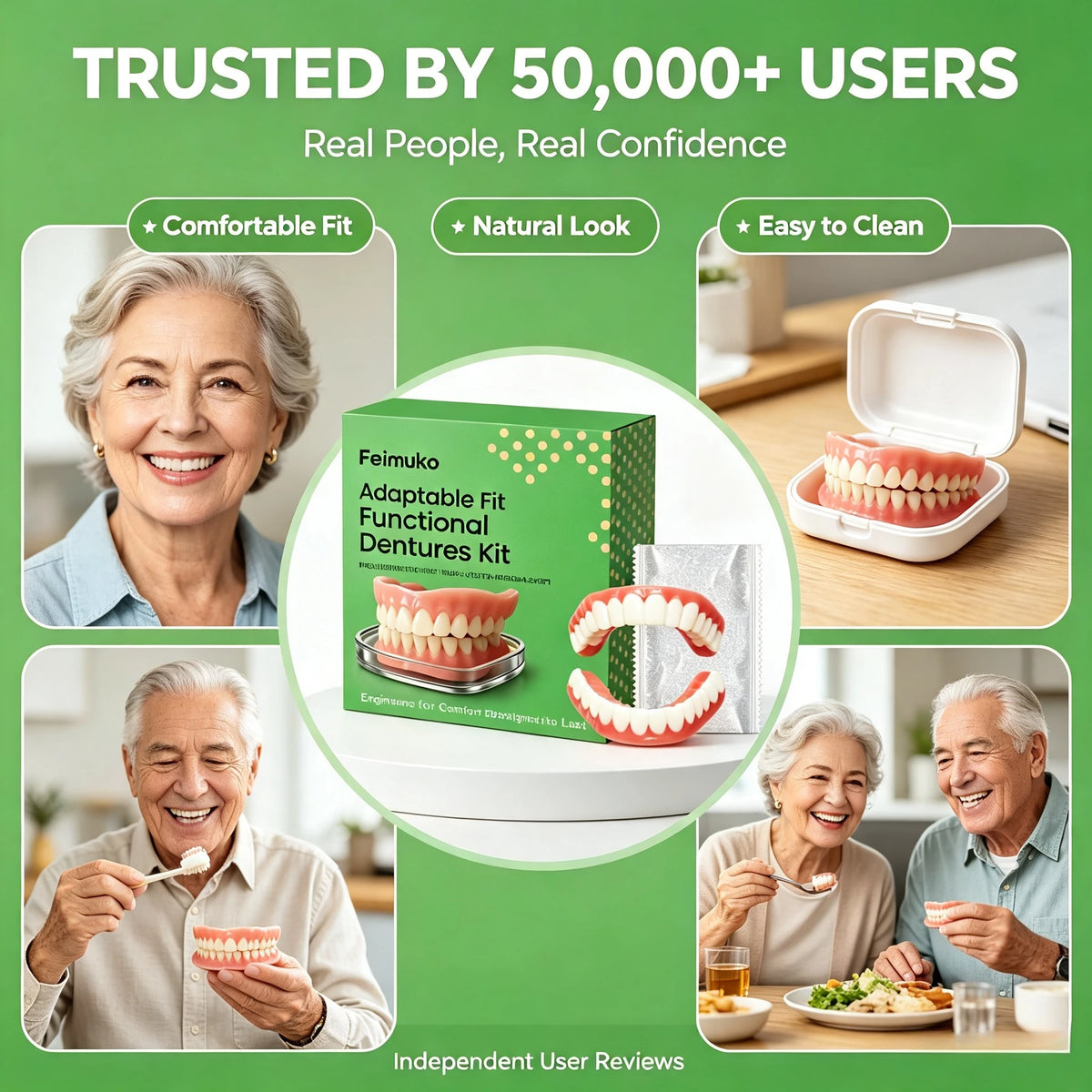 Comfort Fit Snap-On Dentures for Instant Realistic Smile