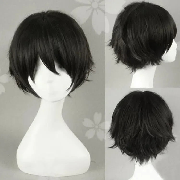 Short Black Heat Resistant Cosplay Wig - 4