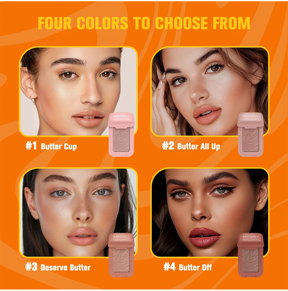 Soft Matte Butter Bronzer Powder for Sculpted and Natural Face Contouring - 10