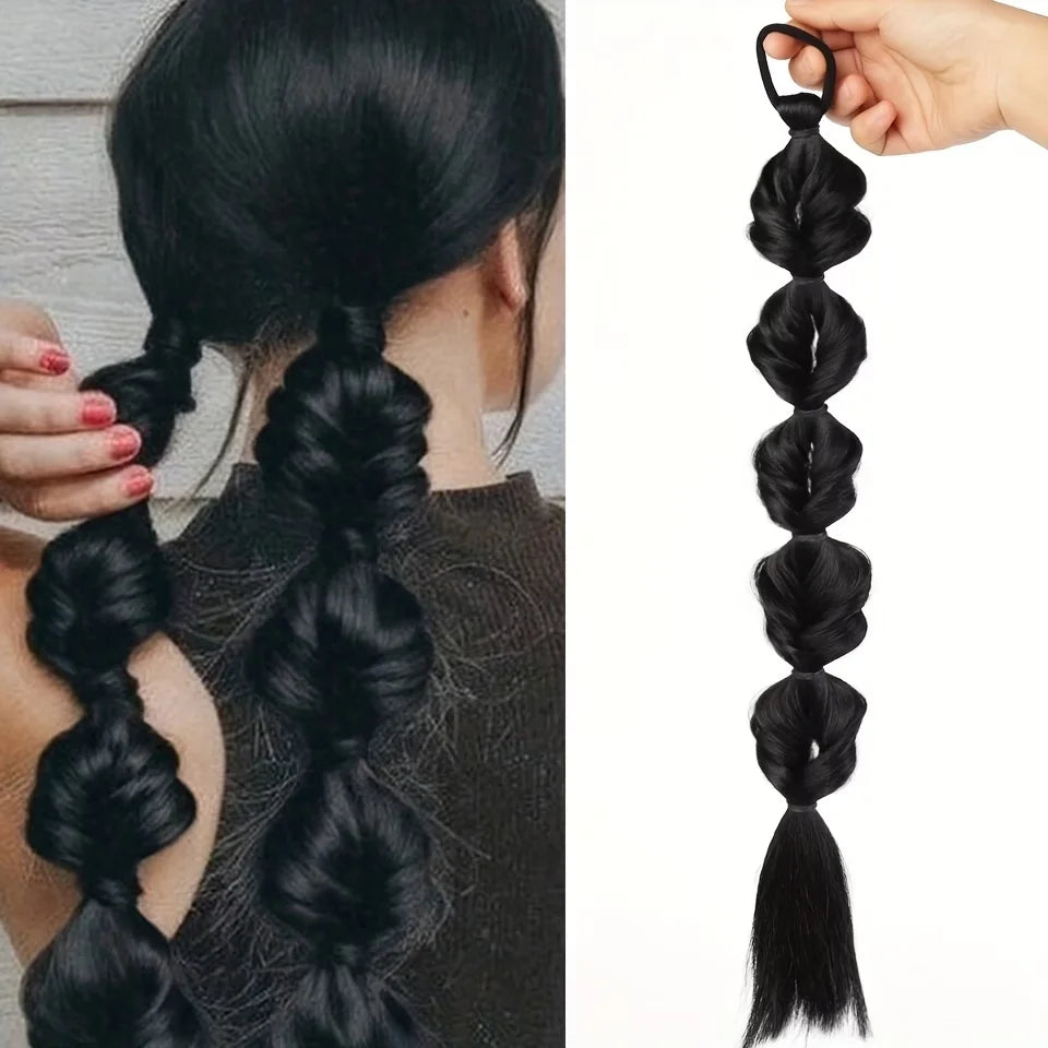 Synthetic Bubble Braid Ponytail Extension for Effortless Hairstyles
