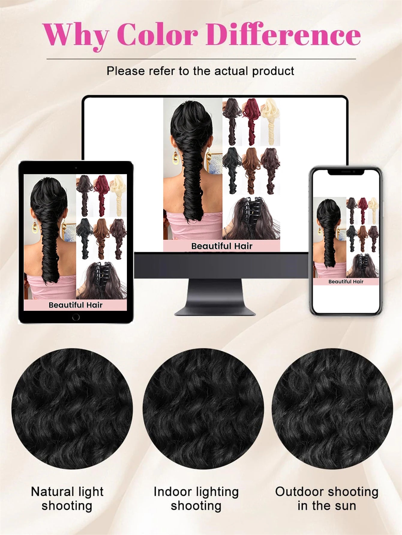 16-Inch Curly Claw Clip Ponytail Hair Extension - 16