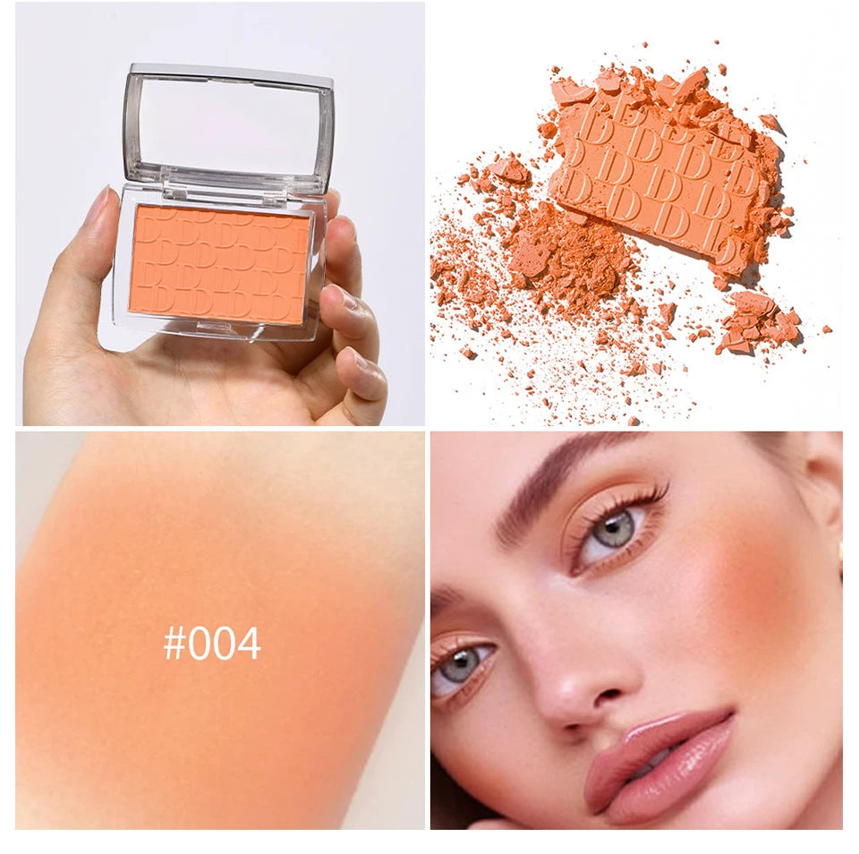 Embossed Matte Face Blush Palette with Professional Application Brush