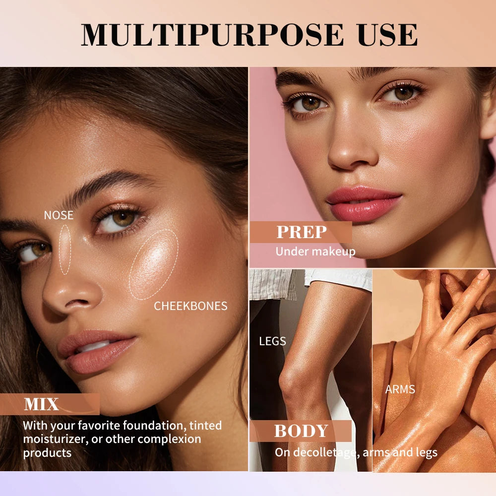 Luminous Water-Based Gel Highlighter for Radiant Dewy Skin