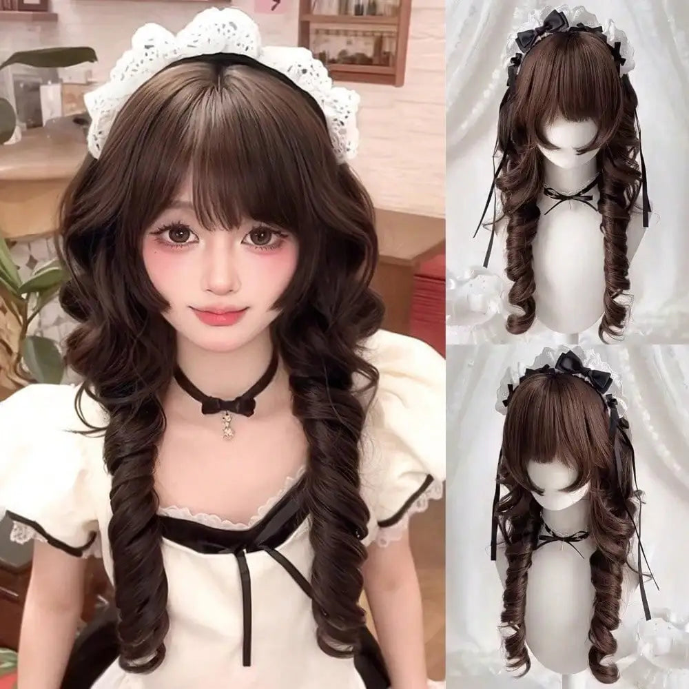 Long Wavy Blonde Cosplay Wig with Bangs - 88