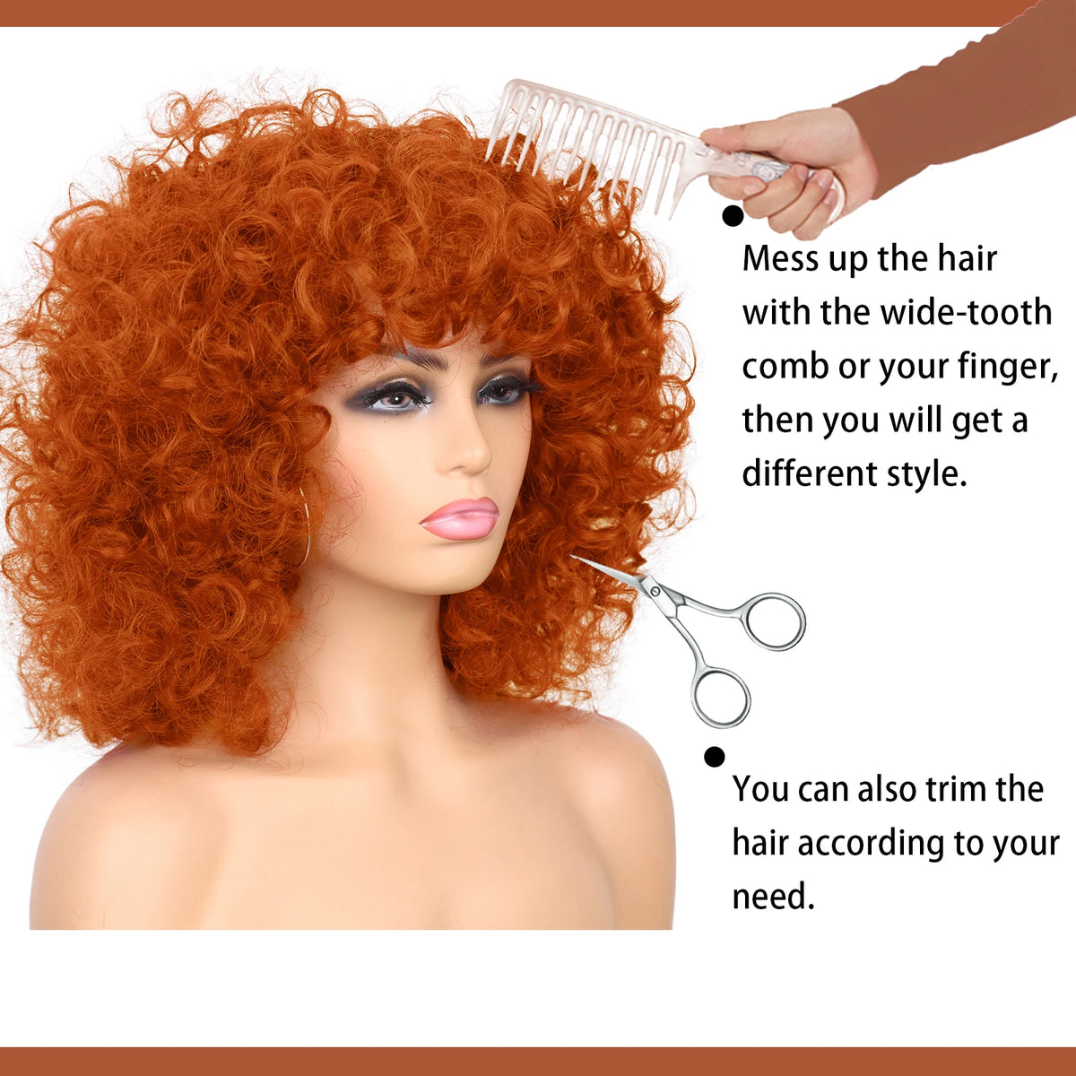 Short Curly Afro Wig for Daily Wear Natural Synthetic Hair