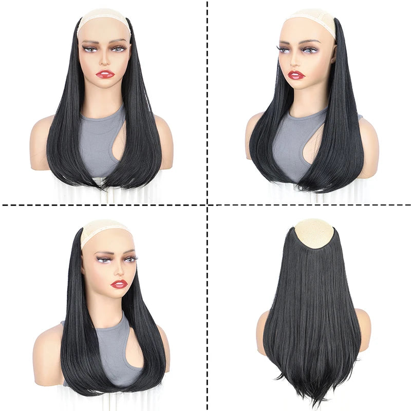 18-Inch Straight V-Shaped Clip-In Hair Extension for Women