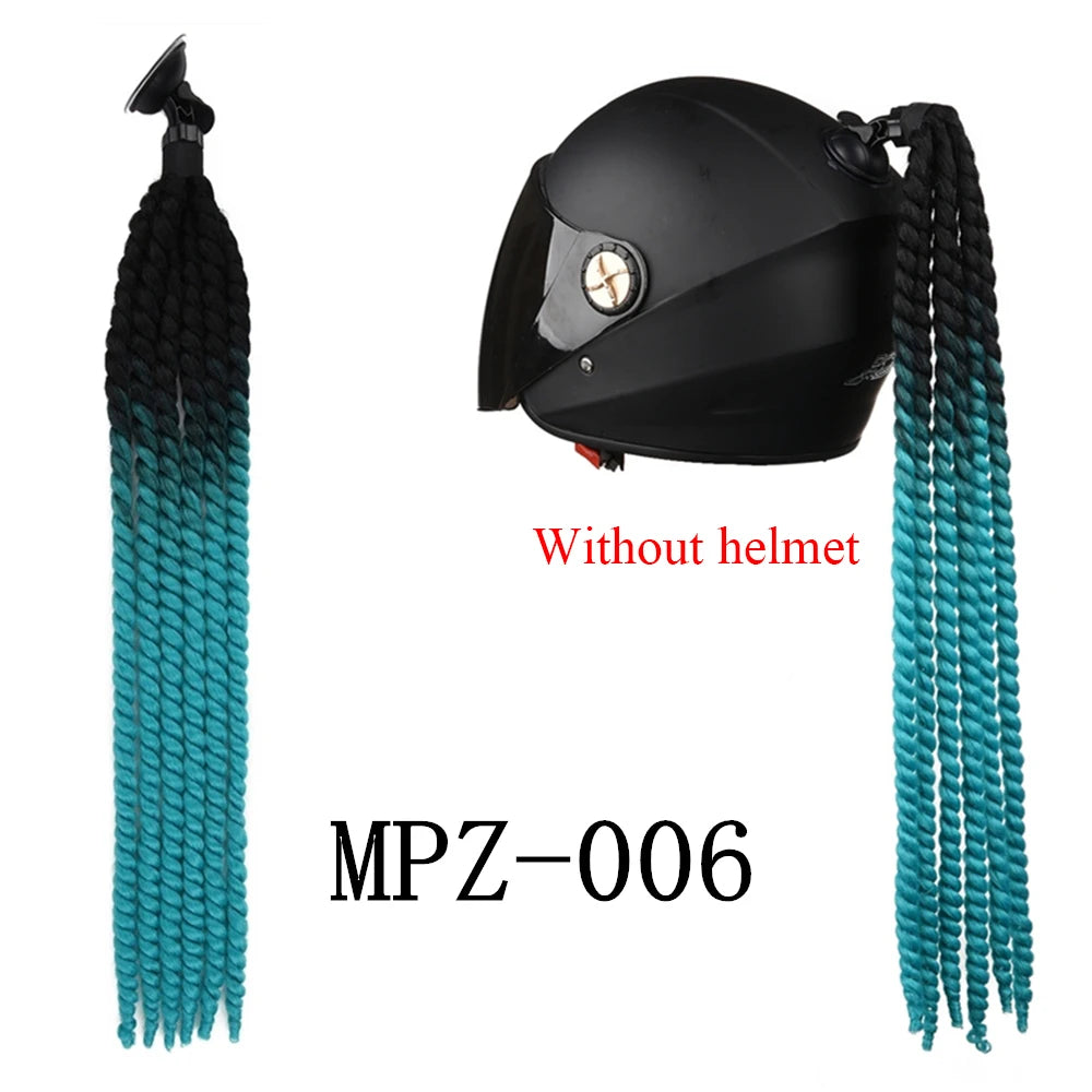 24 Inch Motorcycle Helmet Braided Ponytail with Suction Cup - 17