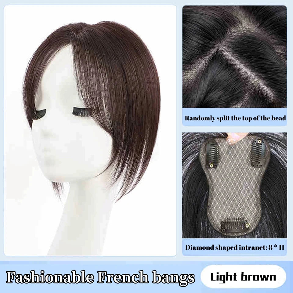 Clip-In Hair Topper Bangs Extension for Natural Volume and Style