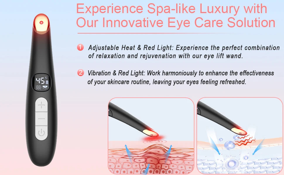 3-in-1 Heated Eye Wand for Dark Circles, Puffiness and Skin Rejuvenation - 9