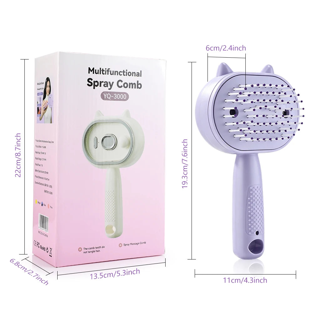 Electric Mist Spray Massage Comb for Detangling and Frizzy Hair Care - 17