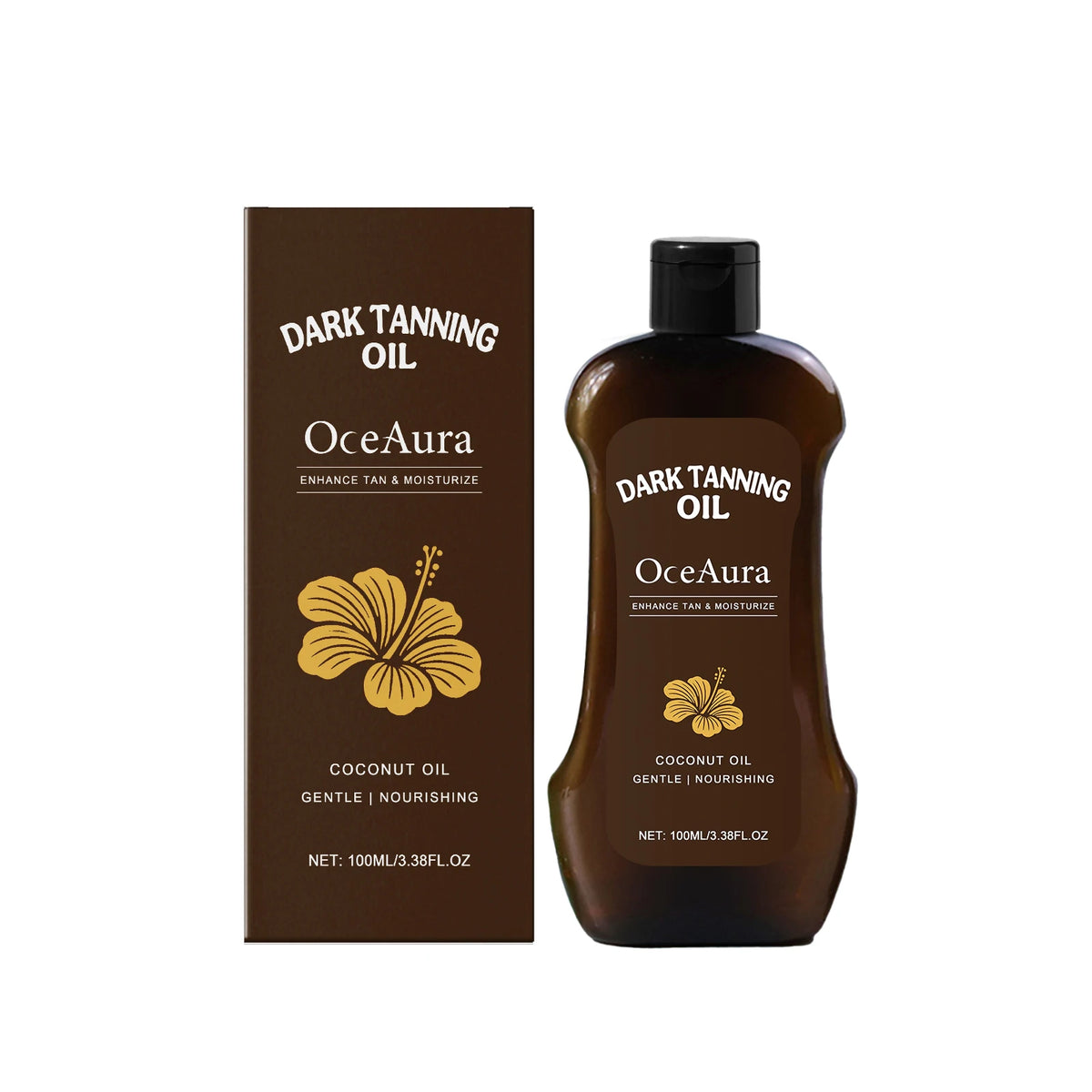 Coconut Oil Dark Tanning Body Oil for Deep Bronze Glow and Hydration