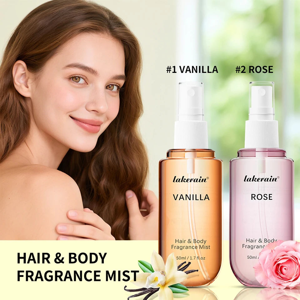 Long Lasting Vanilla and Rose Scented Hair and Body Fragrance Mist - 9