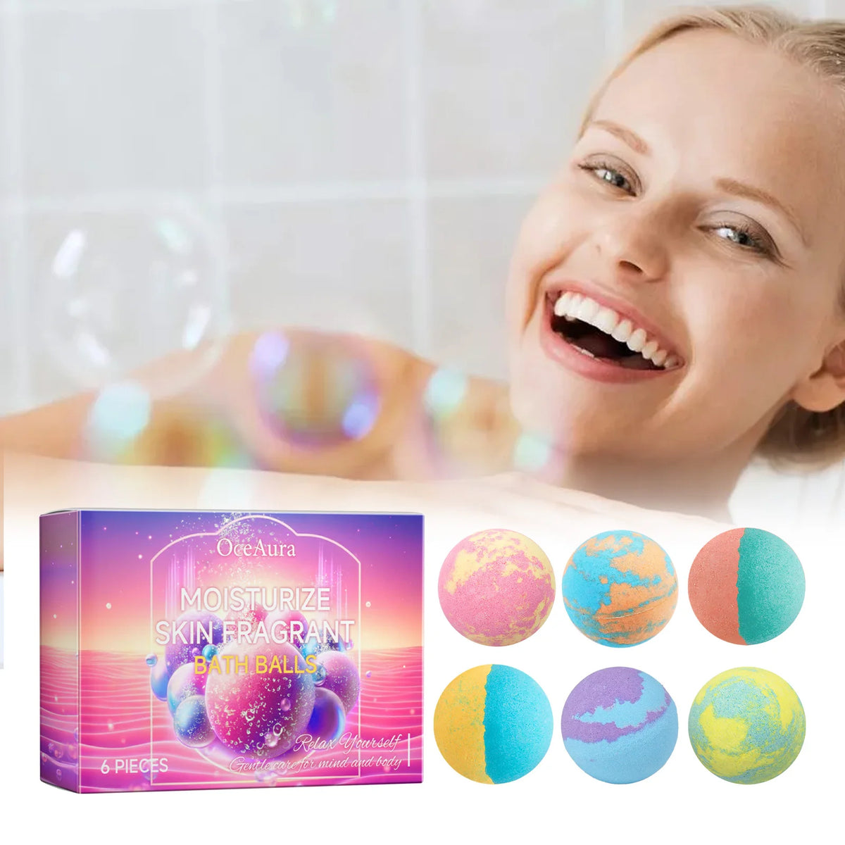Aromatherapy Bath Bombs for Stress Relief and Moisturizing Skin Care