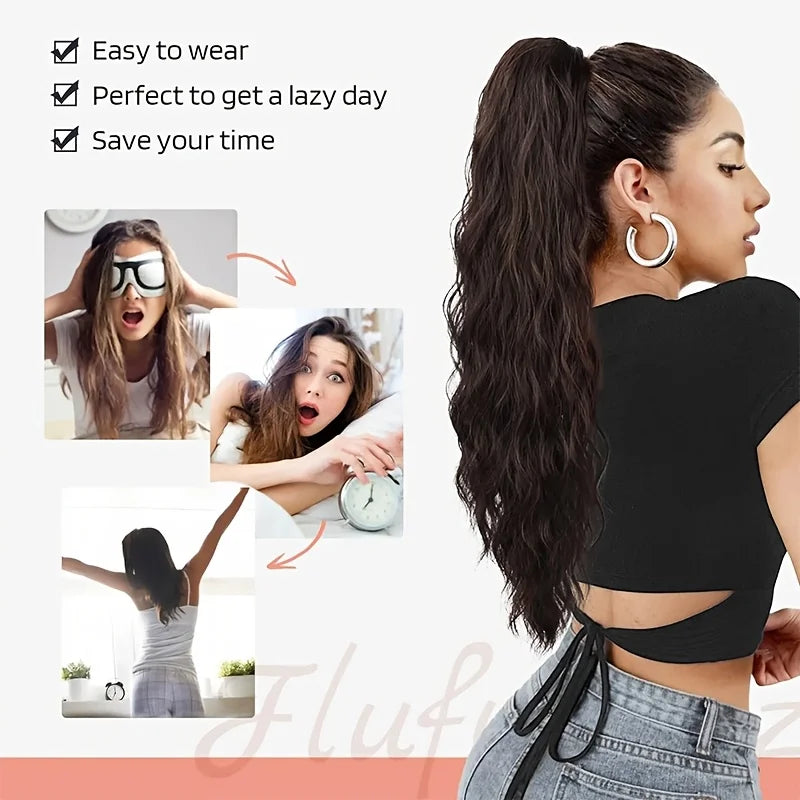 22-Inch Kinky Curly Drawstring Ponytail Hair Extension - 4