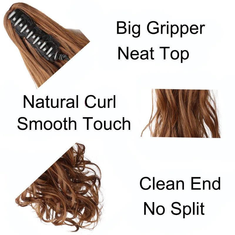20-Inch Long Curly Claw Clip Ponytail Hair Extension - 4