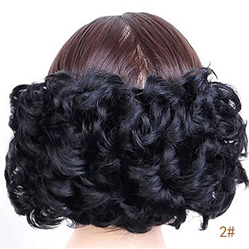 Messy Curly Hair Bun Scrunchie for Instant Elegant Updo Hairstyles - 10