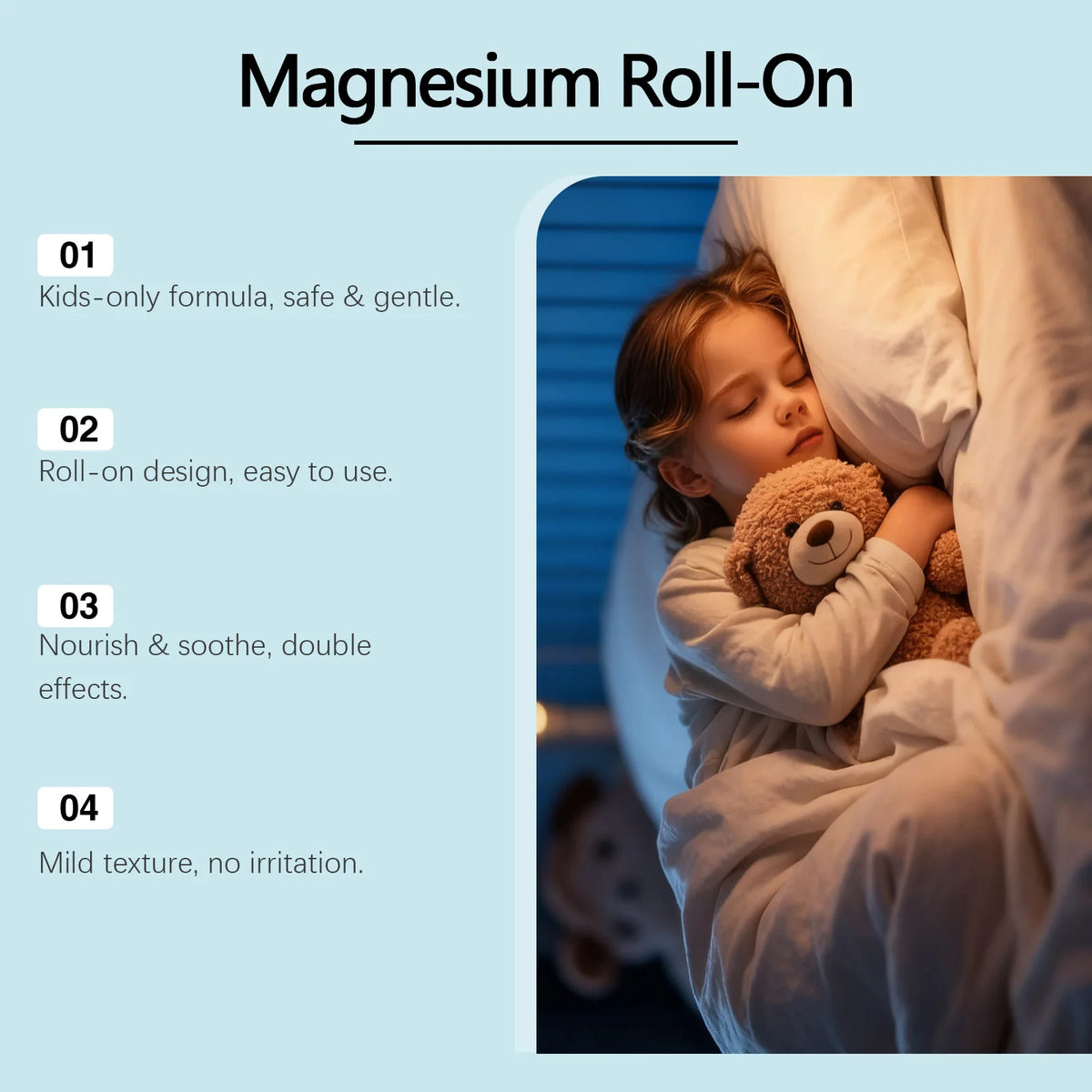 Magnesium Roll-On for Kids Restful Sleep and Body Relaxation