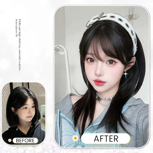 12-Inch Wavy Clip-In Hair Extension Set for Women
