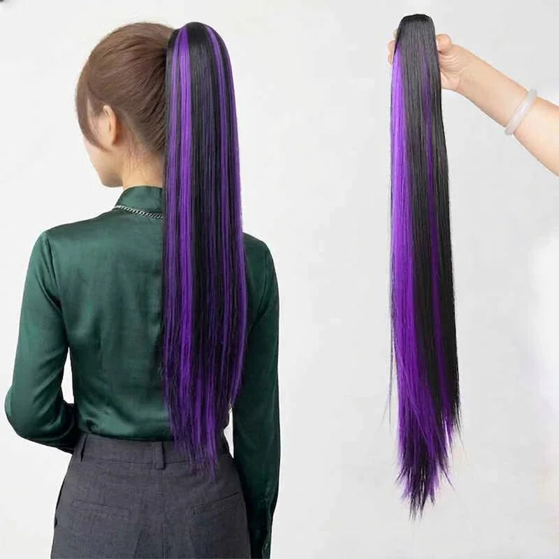 24-Inch Straight Highlight Ponytail Extension