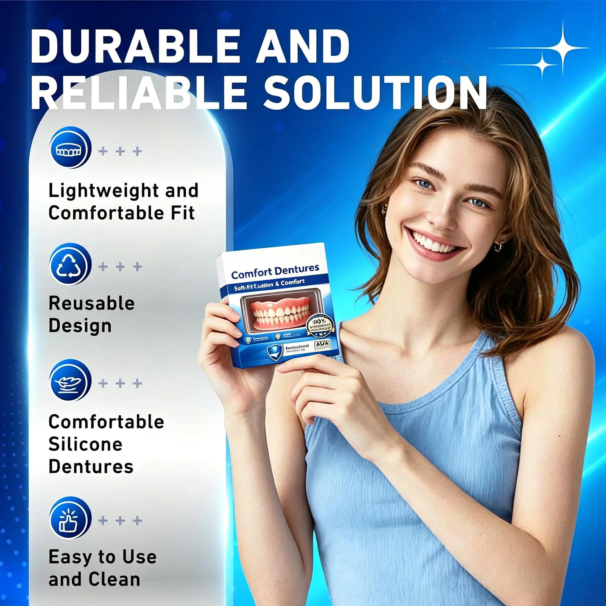 Flexible Silicone Denture Set for Natural Comfort Fit and Realistic Smile - 5