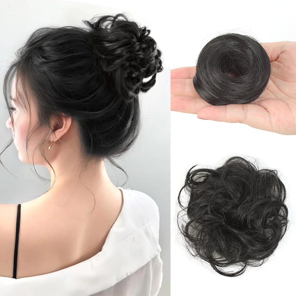 Wavy Messy Bun Hair Extension with Elastic Band - 8