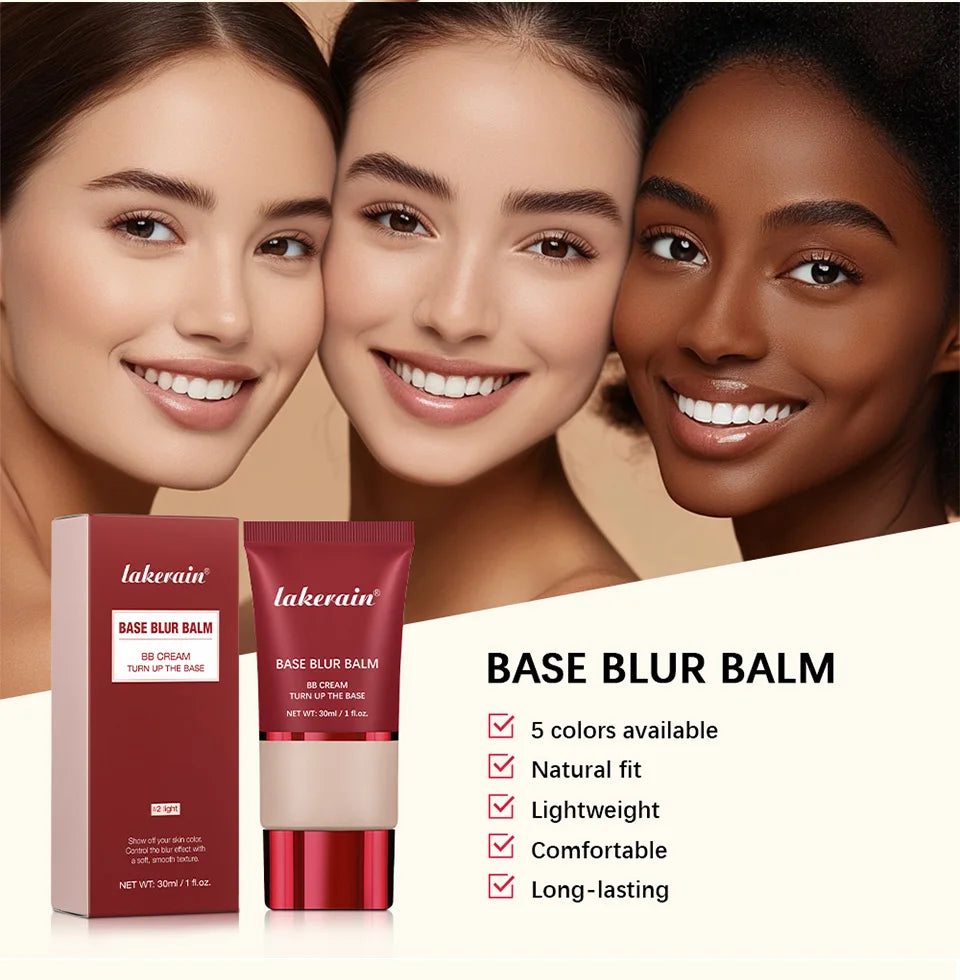 Blurring Foundation Balm with Applicator Brush for a Smooth Matte Finish