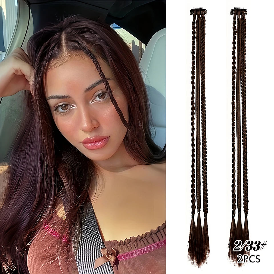 Triple Braid Clip-In Hair Extensions for Instant Styling