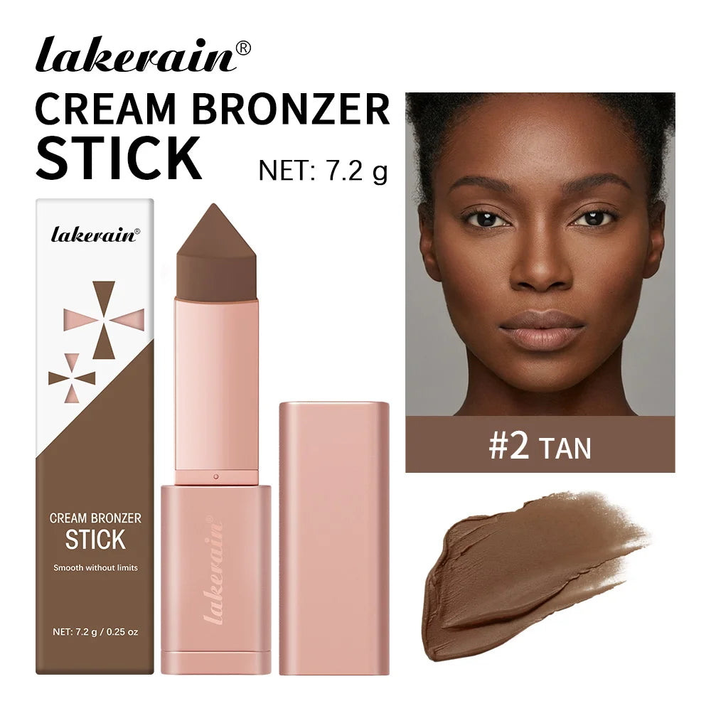 2-in-1 Cream Bronzer and Contour Stick for Sculpted Face Makeup - 25