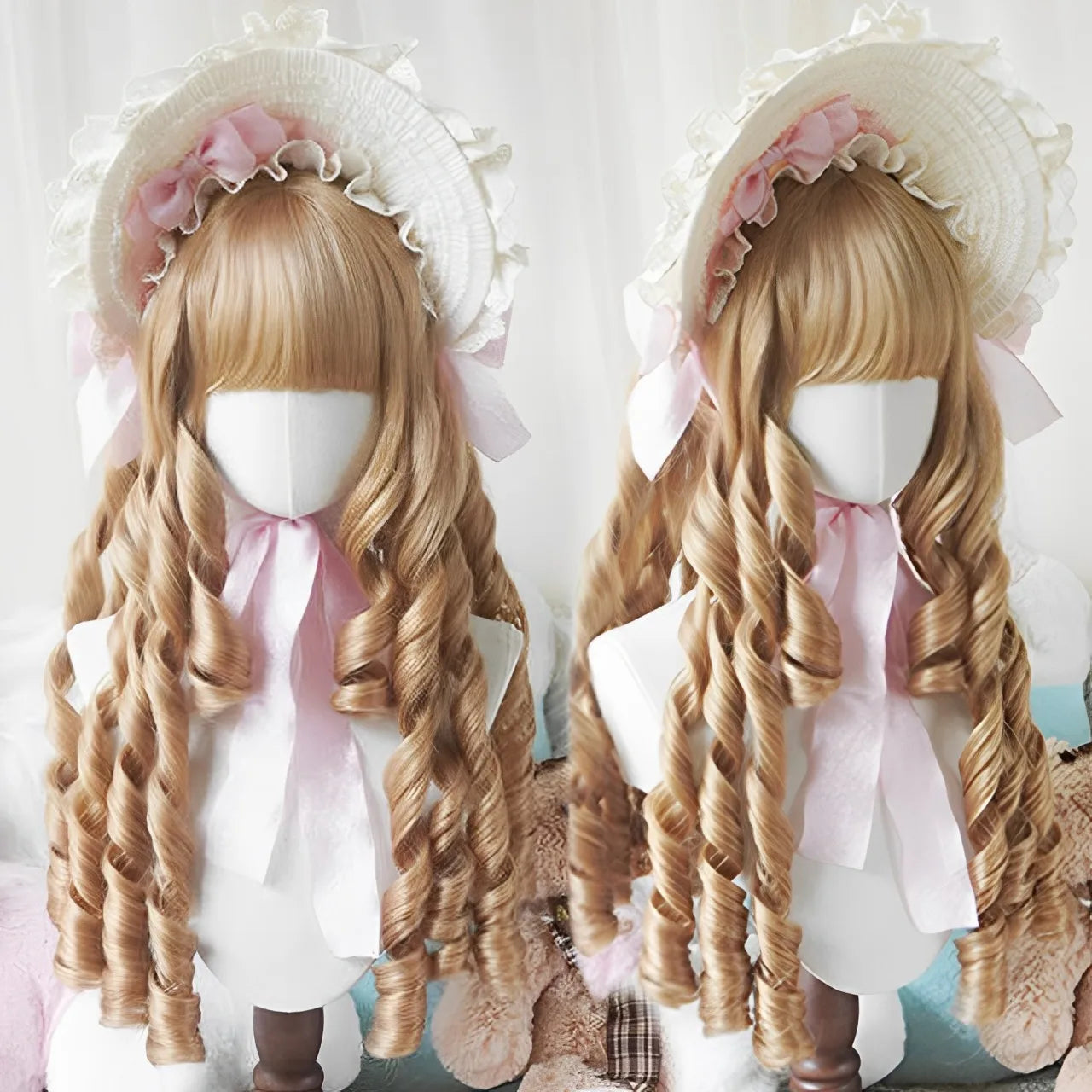 Long Wavy Blonde Cosplay Wig with Bangs - 22