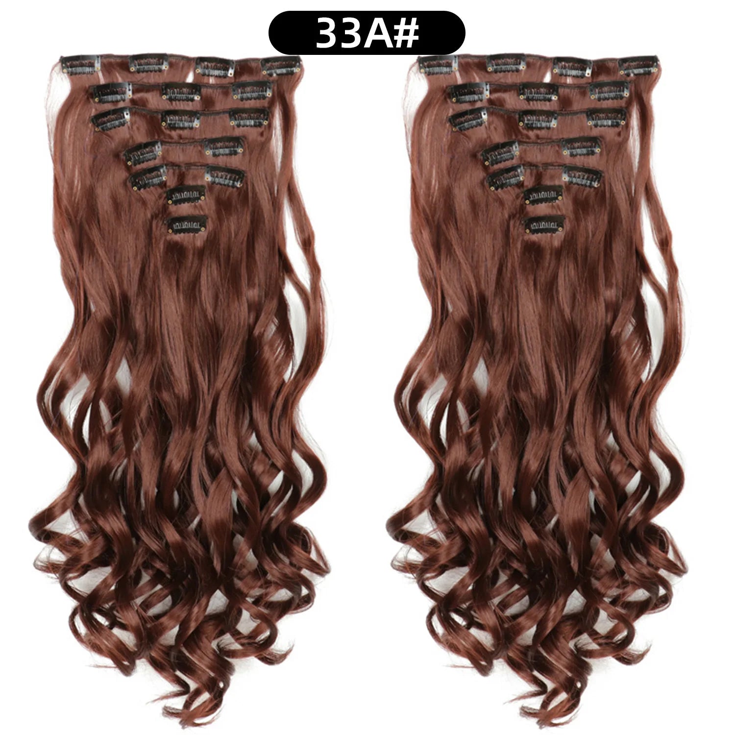 22 Inch Deep Wave Clip-In Hair Extensions Full Head Set - 51