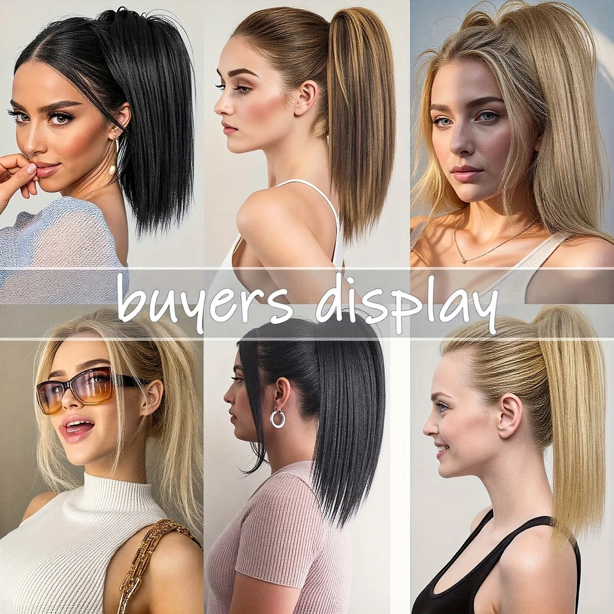 16-Inch Straight Claw Clip Ponytail Hair Extension