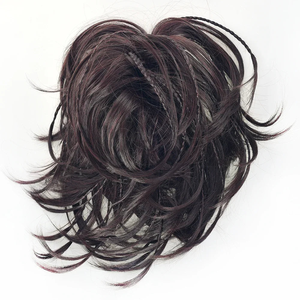 Synthetic Messy Bun Hair Scrunchie for Quick Natural Volume - 10
