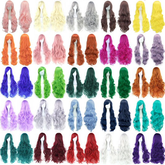 Long Curly Synthetic Cosplay Wig for Parties and Costumes