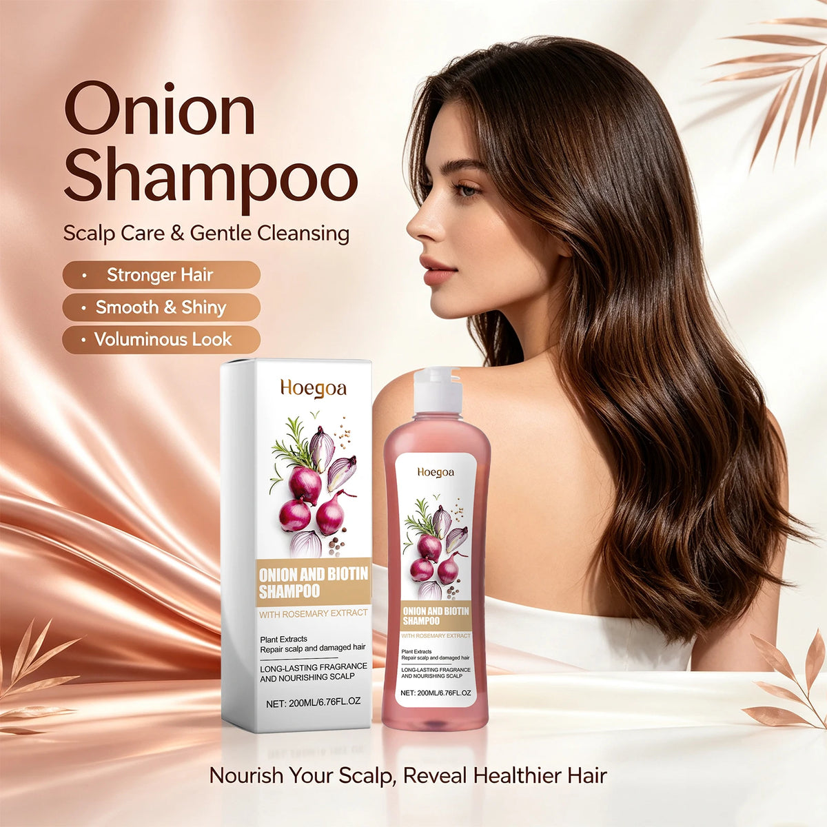 Onion and Biotin Shampoo for Hair Growth and Scalp Repair